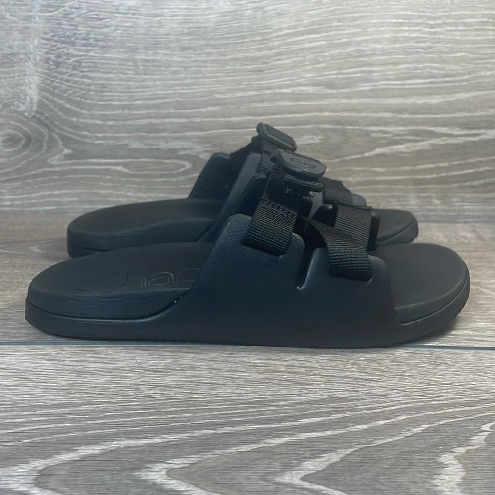 Chaco Chillos Big Boy Sz 4 Slip On Black Adjustable Strap Slides Sandals